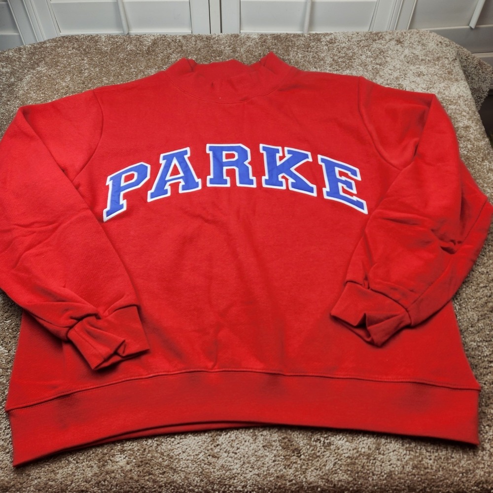 Parke Varsity Mockneck Sweatshirt Red Sail + Drift Oversized L/XL HTG-VARMOCK